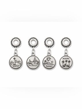 4 Travel Charm Set Seattle, San Francisco, Hawaii, Miami Destination Bracelet ✨